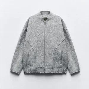 Jackets & Coats | Zara Oversized Boucle Bomber Jacket | Poshmark